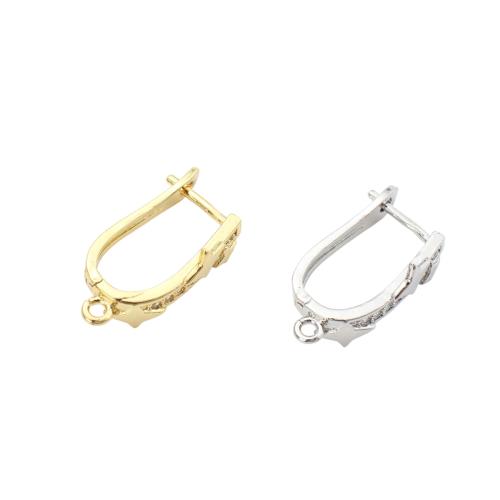 Componetes de Metal para Pendientes, chapado, Bricolaje & micro arcilla de zirconia cúbica, más colores para la opción, 24x12.4x8.5mm, Vendido por Par