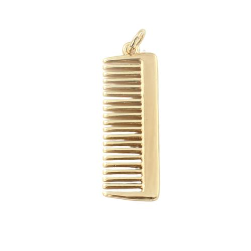 Brass Jewelry Pendants, Comb, gold color plated, DIY 