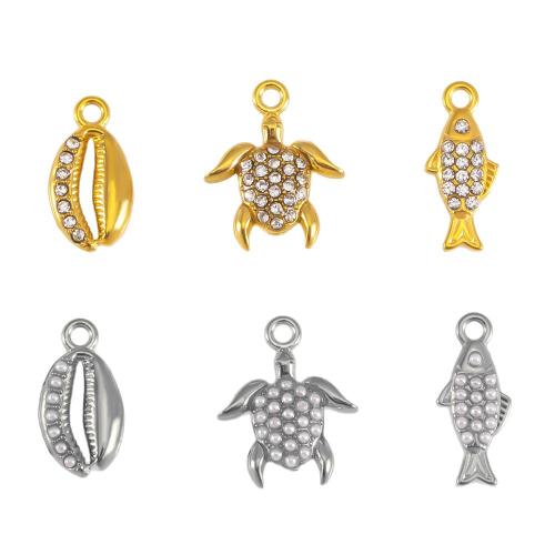 Colgantes de acero inoxidable de animales, acero inoxidable 304, con Perlas plásticas, chapado, Bricolaje & diferentes estilos para la opción & con diamantes de imitación, Vendido por UD