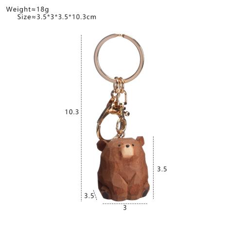 ウッド キークラスプ, とともに 亜鉛合金, クマ, ハンドメイド, かわいい, 無色, 103mm, 売り手 パソコン