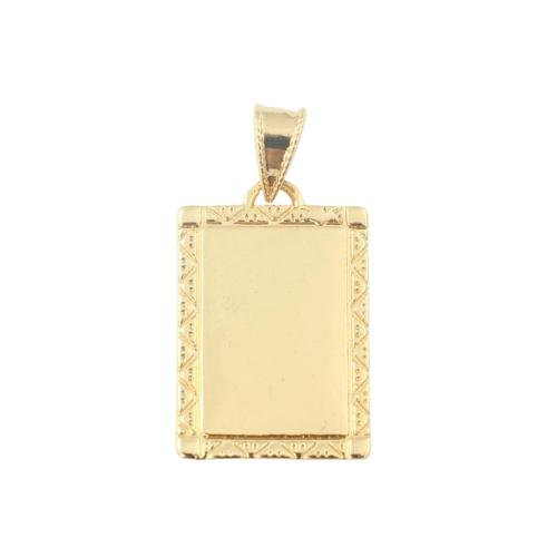 Brass Jewelry Pendants, Rectangle, gold color plated, DIY 