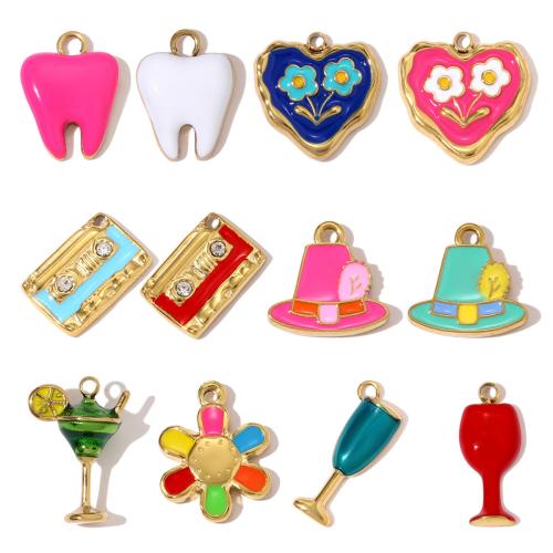 チタンペンダント
, チタン鋼, ゴールドメッキ, DIY & 異なるスタイルを選択 & エナメル & ライン石のある, 無色, 3パソコン/バッグ, 売り手 バッグ