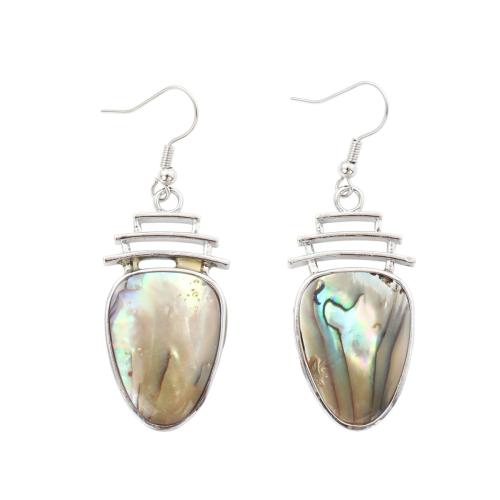 Abalone Shell Drop Earring, with Brass, fashion jewelry & for woman 