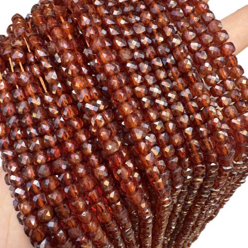 Abalorios De Granate Natural, pulido, Bricolaje & facetas, naranja, 4mm, aproximado 90PCs/Sarta, Vendido por Sarta