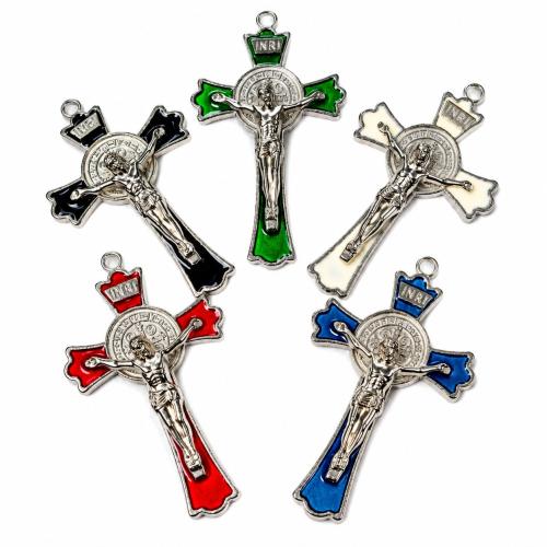 Zinc Alloy Cross Pendants, plated, DIY & enamel 