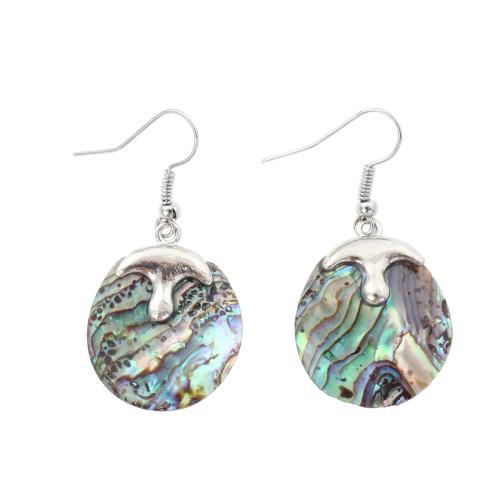 Abalone Shell Drop Earring, with Brass, fashion jewelry & for woman 