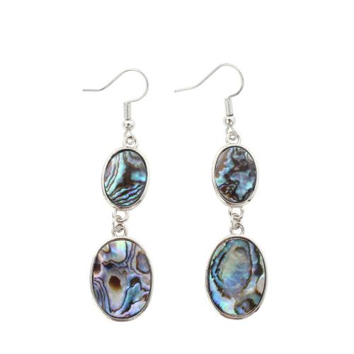 Abalone Shell Drop Earring, with Brass, fashion jewelry & for woman 