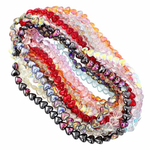 Vernickelt Glasperlen, Glas, DIY, keine, 15x13mm, Länge:ca. 30 cm, verkauft von Strang