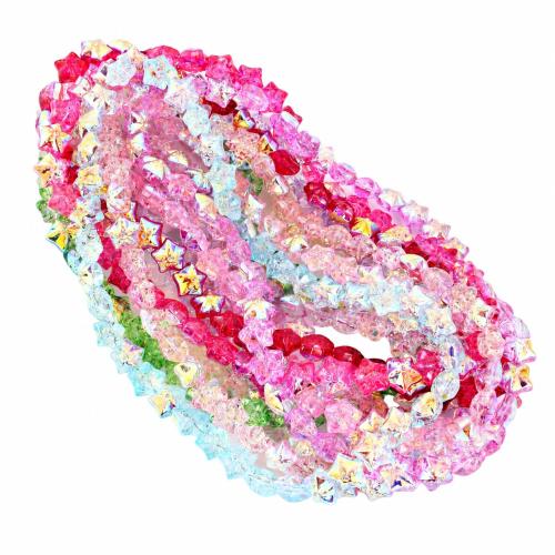 Vernickelt Glasperlen, Glas, Stern, DIY, keine, 17mm, Länge:ca. 31 cm, verkauft von Strang