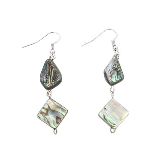 Abalone Shell Drop Earring, with Brass, fashion jewelry & for woman 
