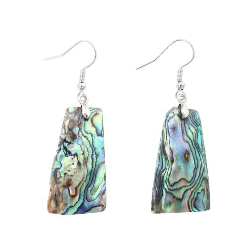 Abalone Shell Drop Earring, with Brass, Geometrical Pattern, fashion jewelry & for woman 