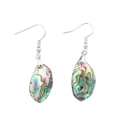 Abalone Shell Drop Earring, with Brass, fashion jewelry & for woman 