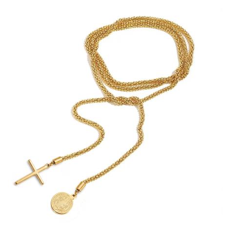 Collier en acier inoxydable Pull, Placage, bijoux de mode & pour femme, plus de couleurs à choisir Environ 130 cm, Vendu par brin