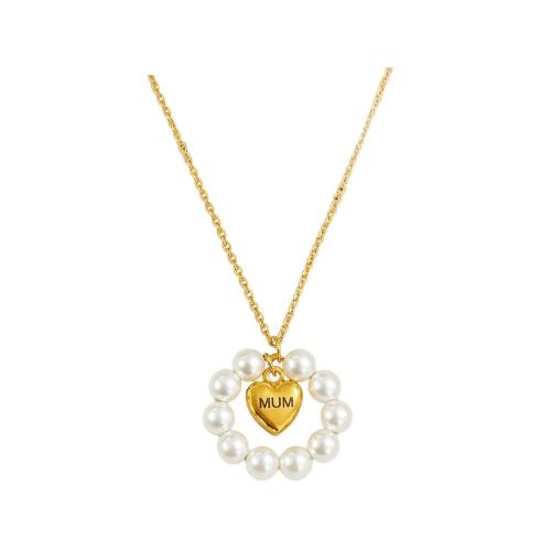 Edelstahl Schmuck Halskette, mit Glasperlen, plattiert, Modeschmuck & für Frau, keine, Länge:ca. 45 cm, verkauft von Strang