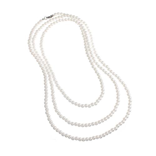 Fashion Multi Layer Necklace, Resin, Round, fashion jewelry & for woman, white Approx 150 cm 