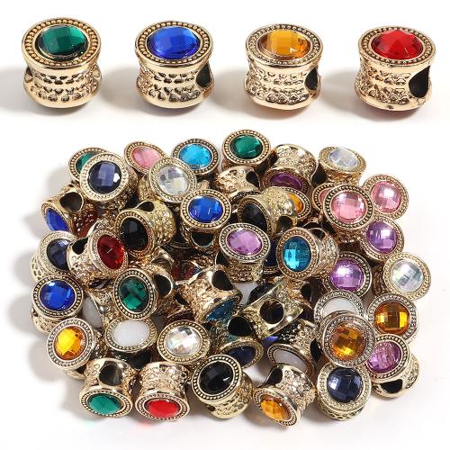 Zinc Alloy Spacer Beads, plated, DIY & with rhinestone, 11mm Approx 4.7mm 