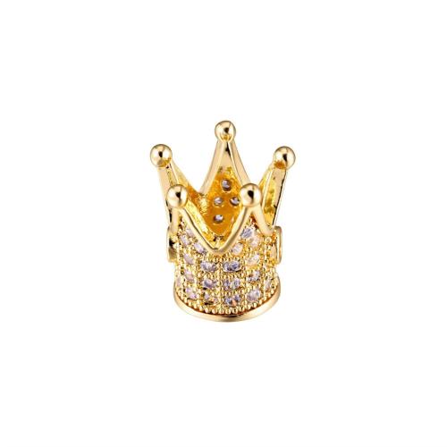 Cuentas Zirconia micro pavimenta cúbicos, metal, Corona, chapado, Bricolaje & con diamantes de imitación, más colores para la opción, 12.5x7.6mm, Vendido por UD