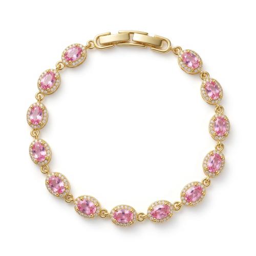 Zinc Alloy Bracelet, with 2cm extender chain, plated, micro pave cubic zirconia & for woman Approx 17 cm 
