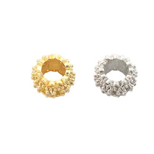 Brass Spacer Beads, plated, DIY & micro pave cubic zirconia Approx 4.2mm 