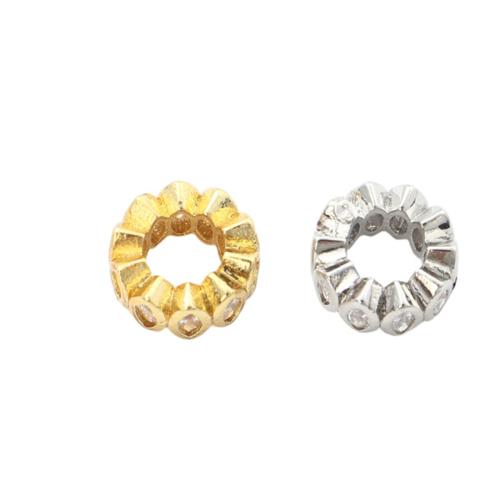 Brass Spacer Beads, plated, DIY & micro pave cubic zirconia Approx 4.3mm 