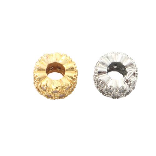 Brass Spacer Beads, plated, DIY & micro pave cubic zirconia Approx 3.3mm 