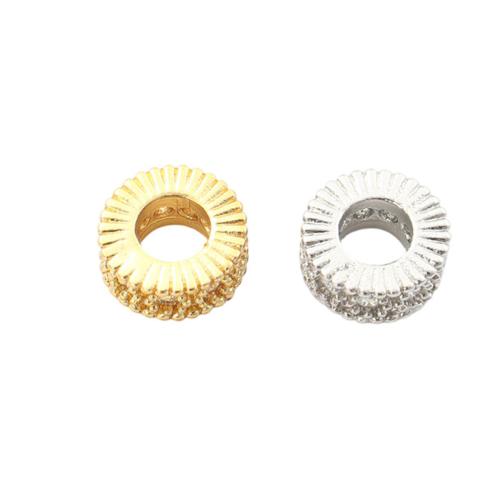 Brass Spacer Beads, plated, DIY & micro pave cubic zirconia Approx 4mm 