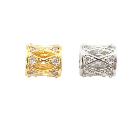 Brass Spacer Beads, plated, DIY & micro pave cubic zirconia Approx 3.7mm 