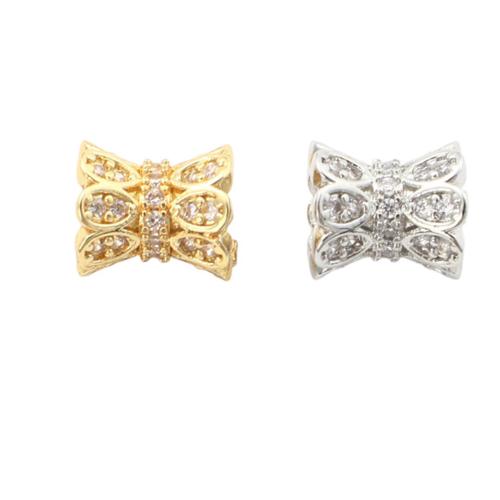 Brass Spacer Beads, plated, DIY & micro pave cubic zirconia Approx 3mm 