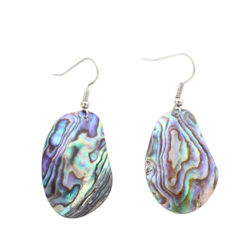 Abalone Shell Drop Earring, with Brass, fashion jewelry & for woman 