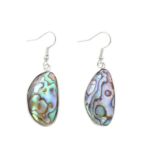 Abalone Shell Drop Earring, with Brass, fashion jewelry & for woman 