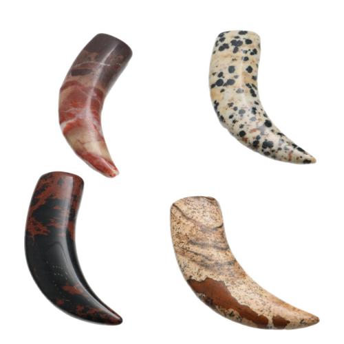 Einzelne Edelstein Perlen, Naturstein, Horn, poliert, DIY & kein Loch, gemischte Farben, 45.50x14x9.40mm, verkauft von PC