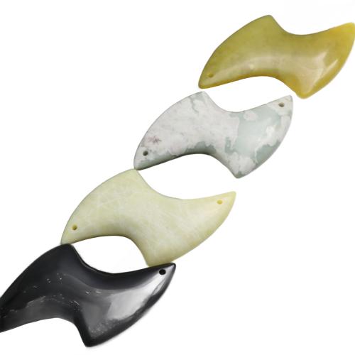 Gemstone Jewelry Connectors, Natural Stone, polished, DIY & 1/1 loop, mixed colors 