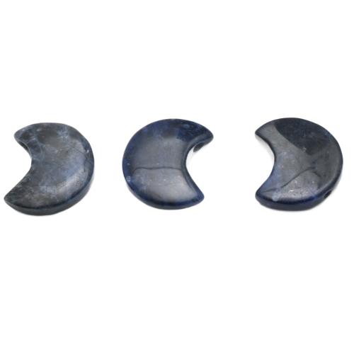 Natural Lapis Lazuli Pendants, Moon, polished, DIY, dark blue 