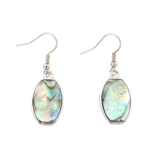 Abalone Shell Drop Earring, with Brass, fashion jewelry & for woman 
