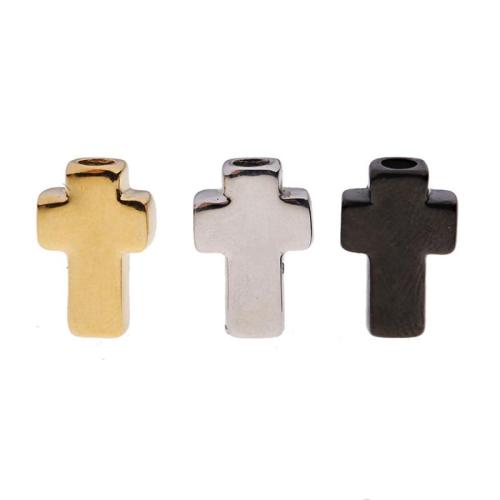 Edelstahl Perlen, 304 Edelstahl, Kreuz, plattiert, DIY, keine, 14x10mm, verkauft von PC