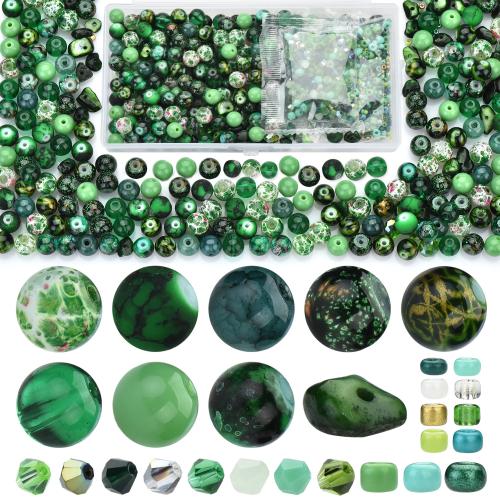 Gemischte Glasperlen, Glas, plattiert, DIY, keine, 155x92x25mm, ca. 900PCs/Box, verkauft von Box