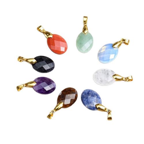Gemstone Jewelry Pendants, Flat Oval, polished, DIY & faceted 