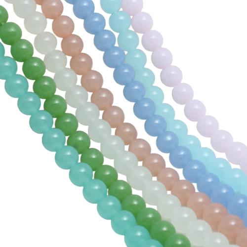 Gemischte Glasperlen, Edelstein, mit Glas, rund, poliert, DIY & glatt, keine, 8mm, ca. 50PCs/Strang, verkauft von Strang