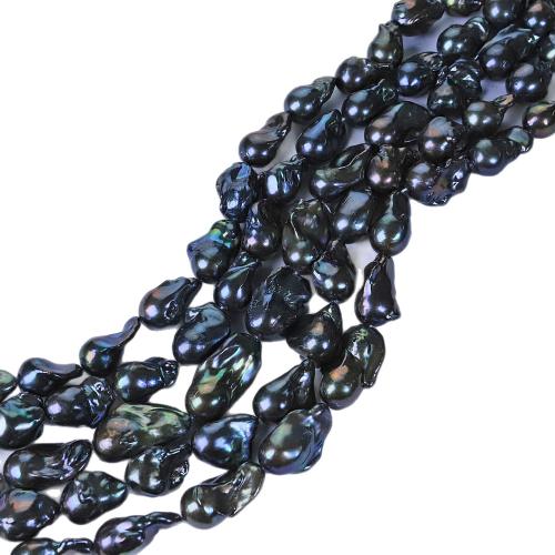 Tail bead, Freshwater Pearl, Nuggets, dyed & DIY, malachite green, beads size 13-19mm Approx 40 cm 