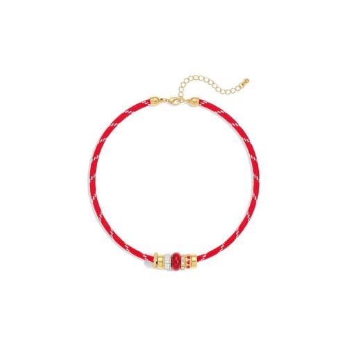 Polyester Cord Necklace, with Zinc Alloy, handmade, fashion jewelry & for woman Approx 41.5 cm 