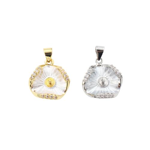 Brass Pendant Rhinestone Setting, plated, DIY & micro pave cubic zirconia 