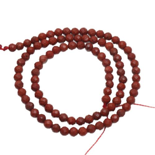 Red Jasper Bead, Round, DIY & faceted 