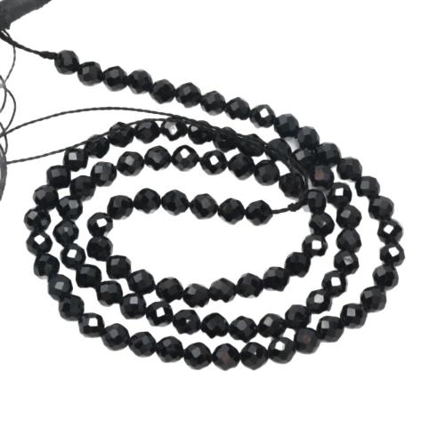 Single Gemstone Beads, Black Spinel, Round, DIY & faceted 