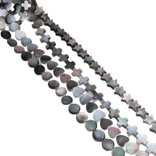 Black Shell Beads, polished, DIY 10mm 