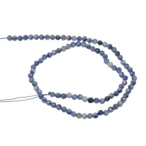Single Gemstone Beads, Blue Speckle Stone, Round, DIY & faceted 