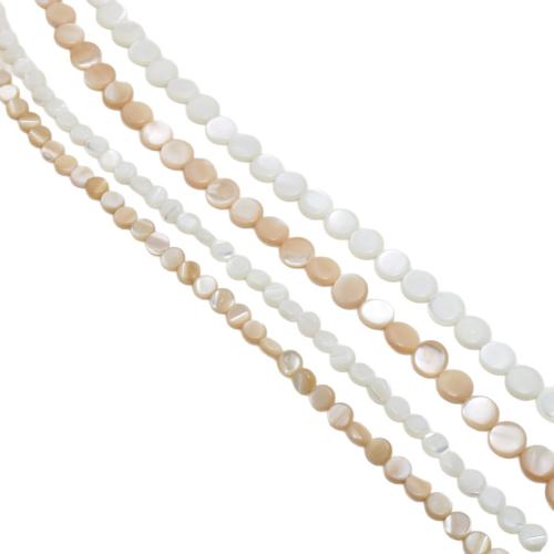 Natural Freshwater Shell Beads, Flat Round, polished, DIY 