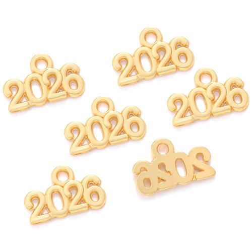 Zinklegierung Buchstaben Anhänger, Zahl, plattiert, DIY, keine, 14x9mm, 200PCs/Tasche, verkauft von Tasche