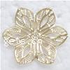 Brass Bead Cap, Flower, plated, hollow 22mm 