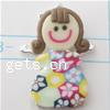 Polymer Clay Zinc Alloy Pendants, with Polymer Clay, Girl 