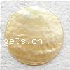 Yellow Shell Pendant Flat Round 50x50x2mm 